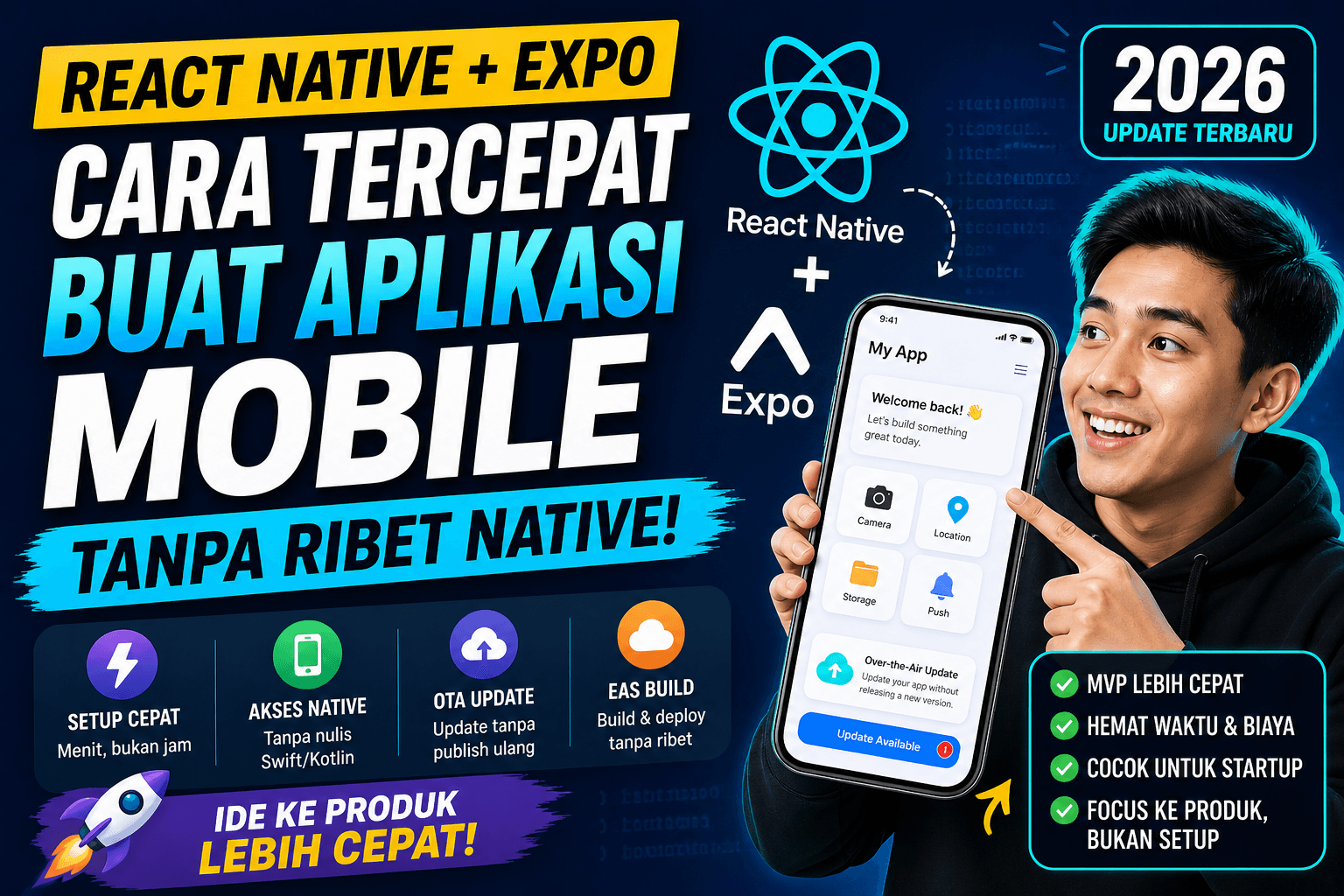 React Native + Expo di Tahun 2026: Cara Tercepat Masuk Mobile Development Tanpa Ribet Native