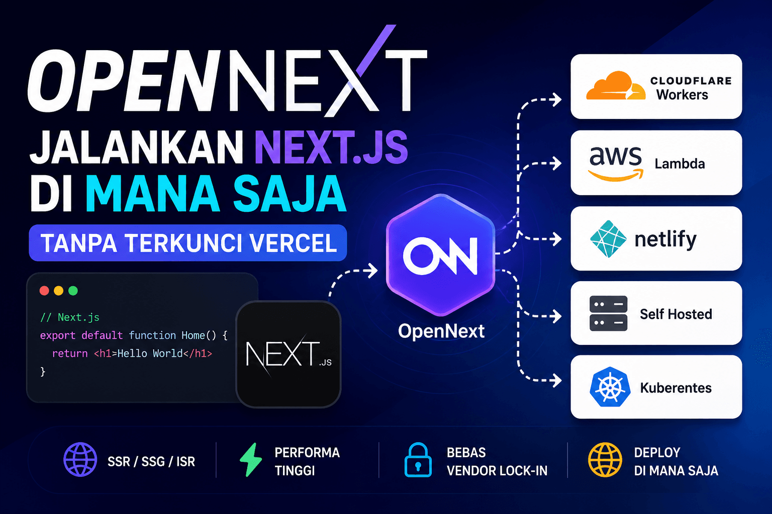 OpenNext: Cara Menjalankan Next.js di Mana Saja Tanpa Terkunci Vercel
