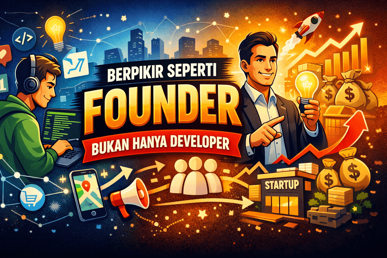 Cara Berpikir Seperti Founder, Bukan Hanya Developer